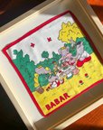 The King at the Bar at a Picnic | Framed Vintage Handkerchief
