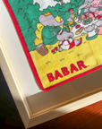 The King at the Bar at a Picnic | Framed Vintage Handkerchief