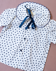 Polka dot button-up shirt with collar and bow tie | 6-7 years