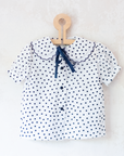 Polka dot button-up shirt with collar and bow tie | 6-7 years