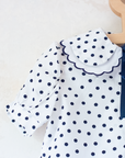 Polka dot button-up shirt with collar and bow tie | 6-7 years