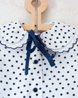 Polka dot button-up shirt with collar and bow tie | 6-7 years