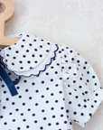 Polka dot button-up shirt with collar and bow tie | 6-7 years