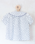 Polka dot button-up shirt with collar and bow tie | 6-7 years