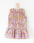 שמלת פסים צבעונית מהסבנטיז | 3-4 שנים