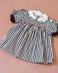 Dress with stripes and fish on the collar | 12-18 months