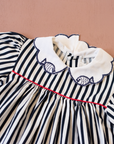 Dress with stripes and fish on the collar | 12-18 months