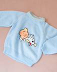 Light blue sweater with Tintin and Milo | 5-6 years