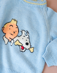 Light blue sweater with Tintin and Milo | 5-6 years