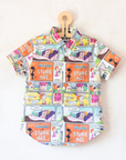 Button-down shirt with Flintstones comic prints | By Moschino | 6-7 years