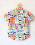 Button-down shirt with Flintstones comic prints | By Moschino | 6-7 years