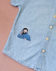 Tintin embroidered button-up denim shirt | 6-7 years