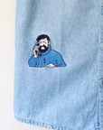 Tintin embroidered button-up denim shirt | 6-7 years