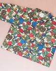 Long button-up shirt with fruits, squirrels, acorns and mushrooms | French deadstock | 4-5 years