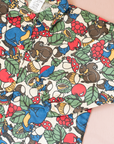 Long button-up shirt with fruits, squirrels, acorns and mushrooms | French deadstock | 4-5 years