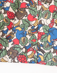 Long button-up shirt with fruits, squirrels, acorns and mushrooms | French deadstock | 4-5 years
