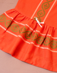 Orange dress made of ethnic woven fabric | 3-4 years