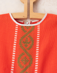 Orange dress made of ethnic woven fabric | 3-4 years