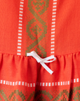 Orange dress made of ethnic woven fabric | 3-4 years