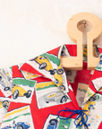 Red shirt with race cars | 1960s Italian deadstock | 18-24 months