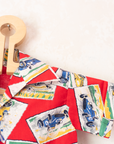 Red shirt with race cars | 1960s Italian deadstock | 18-24 months