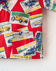 Red shirt with race cars | 1960s Italian deadstock | 18-24 months