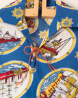 חולצה כחולה עם ספינות ועוגנים | דד סטוק איטלקי משנות ה60 | 18-24 חודשים