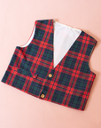 Red plaid vest | 5-6 years