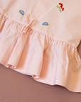 French pink tunic with mushroom and turtle embroidery | 9-18 months