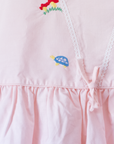 French pink tunic with mushroom and turtle embroidery | 9-18 months
