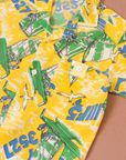Button-down shirt with sailboats and seagulls | French deadstock | 4-5 years