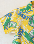 Button-down shirt with sailboats and seagulls | French deadstock | 4-5 years