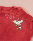 Terracotta corduroy shirt with Tintin embroidery | 5-6 years