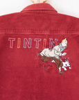 Terracotta corduroy shirt with Tintin embroidery | 5-6 years