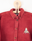 Terracotta corduroy shirt with Tintin embroidery | 5-6 years