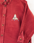 Terracotta corduroy shirt with Tintin embroidery | 5-6 years