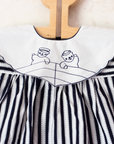 Striped and bear print romper | 3-6 months