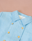 Tailored light blue jacket with gold buttons | French dead stock | 2-3 years
