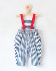 Striped overalls with red pom-pom from Yves Saint Laurent | 12-18 months