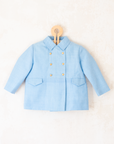 Tailored light blue jacket with gold buttons | French dead stock | 2-3 years