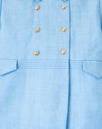 Tailored light blue jacket with gold buttons | French dead stock | 2-3 years