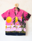 Hawaiian shirt with palm trees and sailboats | Ages 8-10