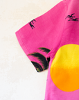 Hawaiian shirt with palm trees and sailboats | Ages 8-10
