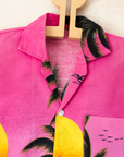 Hawaiian shirt with palm trees and sailboats | Ages 8-10