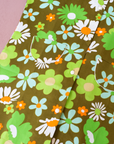 Green floral suit from the 70s | Deadstock | 10-12 years