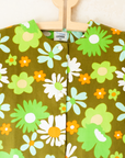 Green floral suit from the 70s | Deadstock | 10-12 years