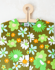 Green floral suit from the 70s | Deadstock | 10-12 years