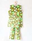 Green floral suit from the 70s | Deadstock | 10-12 years