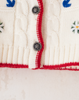 קרדיגן איטלקי מצמר עם פטריות ופרחים רקומים | 12-18 חודשים