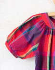 שמלה צרפתית משובצת צבעונית | 7-8 שנים